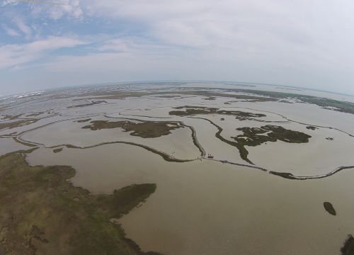 2 pierce marsh aerial view levee construction pre dredge