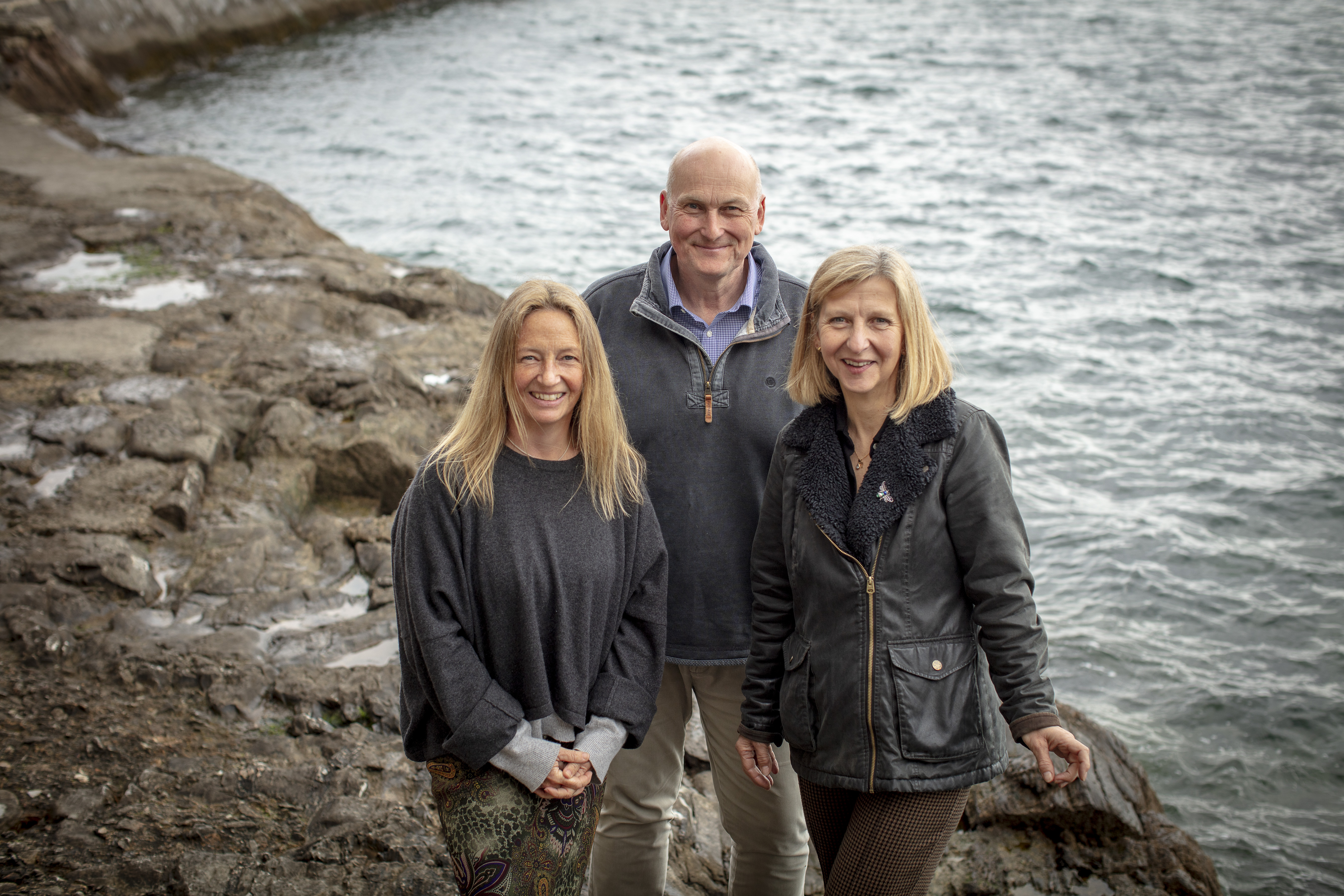  2023 Blue Planet Prize winners (l-r) Prof Pennie Lindeque (Plymouth Marine Laboratory), Prof Richard Thompson (University of Plymouth) and Prof Tamara Galloway (University of Exeter)